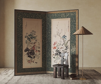 New Chinese Style Screen Partition 3d model