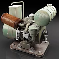 Vintage Green Industrial Equipment With Cylindrical Tanks And Metal Pipes