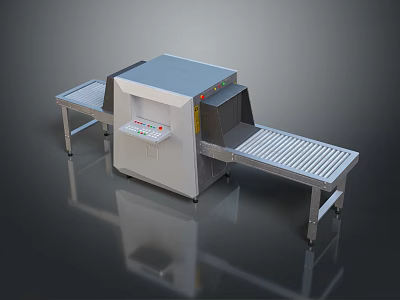 Space and Aerospace Security Scanner with Conveyor Belt and Control Panel 3d model