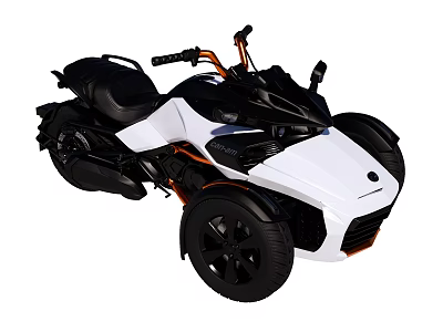White Three Wheeled Functional Vehicle With Black Accents And Modern Design 3d model