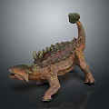 Realistic Ankylosaurus Dinosaur Model With Armored Body Tail Club And Detailed Texture