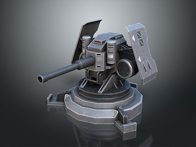 laser tower turret turntable sci-fi tower defense game tower defense sci-fi turret game turret game turret 3d model