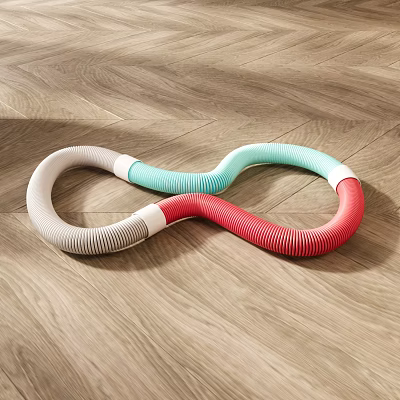 Figure 8 Spiral Design Fitness Resistance Band In Gray Blue Red Colors For Exercise 3d model