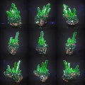 Unique Natural Vibrant Green Crystal Raw Gemstone Jewelry Shown In Multiple Angles