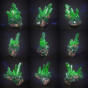 Emerald Crystal Emerald Crystal Emerald Gemstone Diamond Combination Green Crystal Quartz Gemstone Sapphire Crystal Mineral Rock 3d model