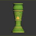 Green Decorative Birthday Cup With Happy Birthday Message Cake Pattern And Smooth Surface