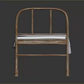 Rusted Metal Bed Frame With Curved Headboard And White Mattress