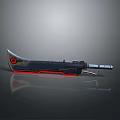Futuristic Weapon With Sleek Design Red Accents And Metallic Finish