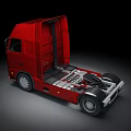 Red Volvo Heavy Duty Truck Cab Design With Modern Exterior Features