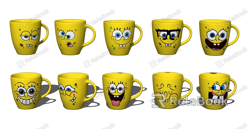 Modern Cup Spongebob Cartoon Expression Water Cup Coffee Cup model