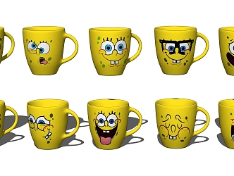 Modern Cup Spongebob Cartoon Expression Water Cup Coffee Cup 3d model