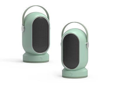 Mint Green Portable Speakers With Handle Modern Design For Sound 3d model