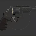 Tactical Revolver Firearm With Textured Grip Metal Finish And Picatinny Rail