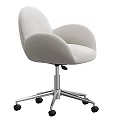 Light Gray Upholstered Office Chair With Curved Armrests And Metallic Five Star Base