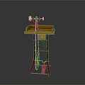 Mobile Workshop Tool Stand With Orange Wooden Tray And Black Metal Frame