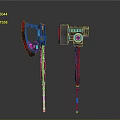 Sci Fi Weapon Set Featuring Axe and Hammer With Mechanical Design and LED Lights