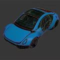 Futuristic Blue Concept Car With Sleek Design Black Roof And Large Windows