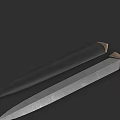 Traditional Handmade Sword With Sharp Metallic Blade Black Scabbard And Brass Fittings