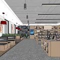 Library Internal Reading Room Book Bar Bookstore Display Bookshelf 3d model