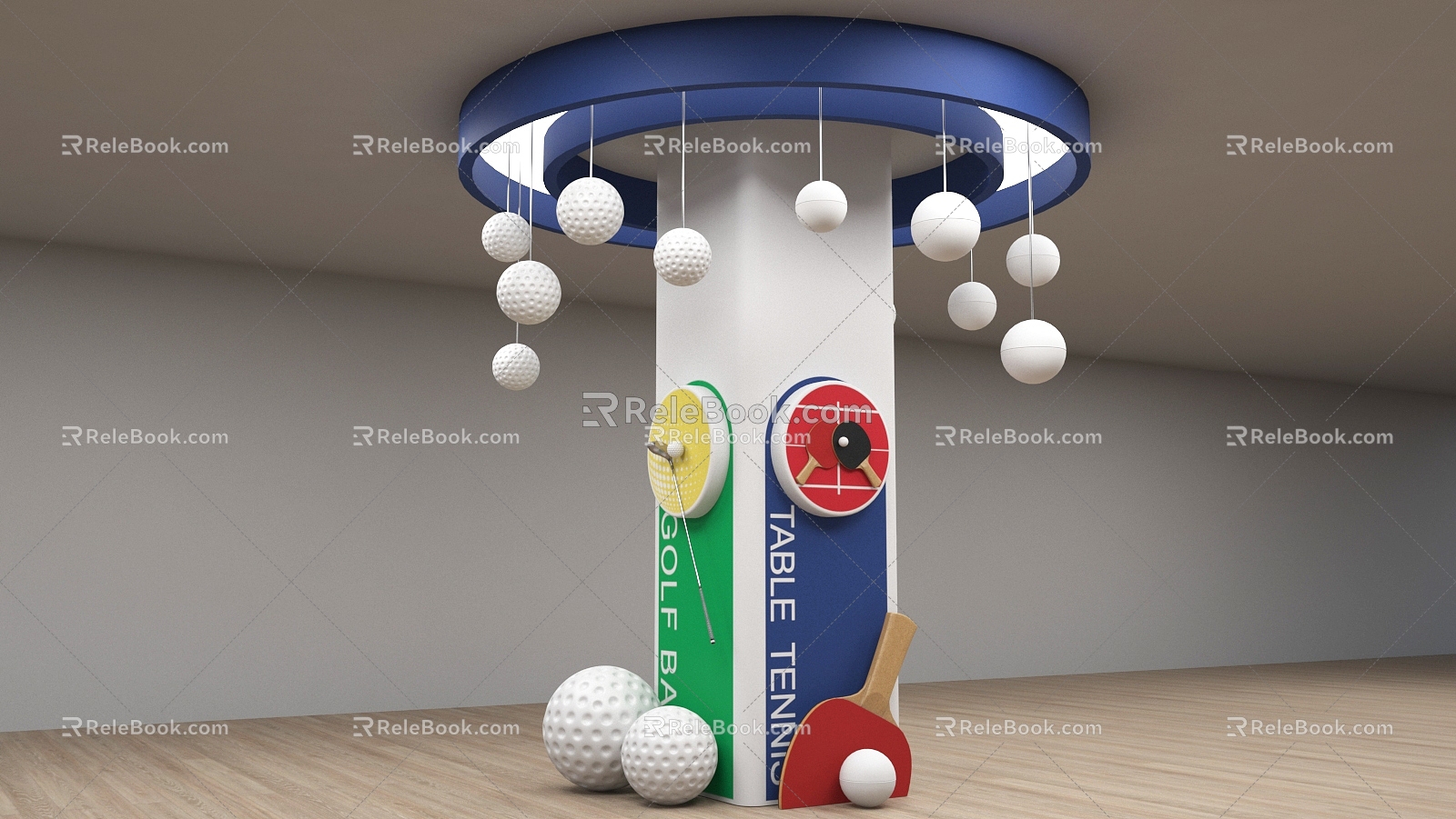 Pillar Pillar Decoration Golf Table Tennis 3d model