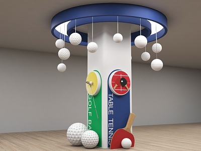 Pillar Decoration Golf Table Tennis 3d model