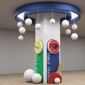 Pillar Pillar Decoration Golf Table Tennis 3d model