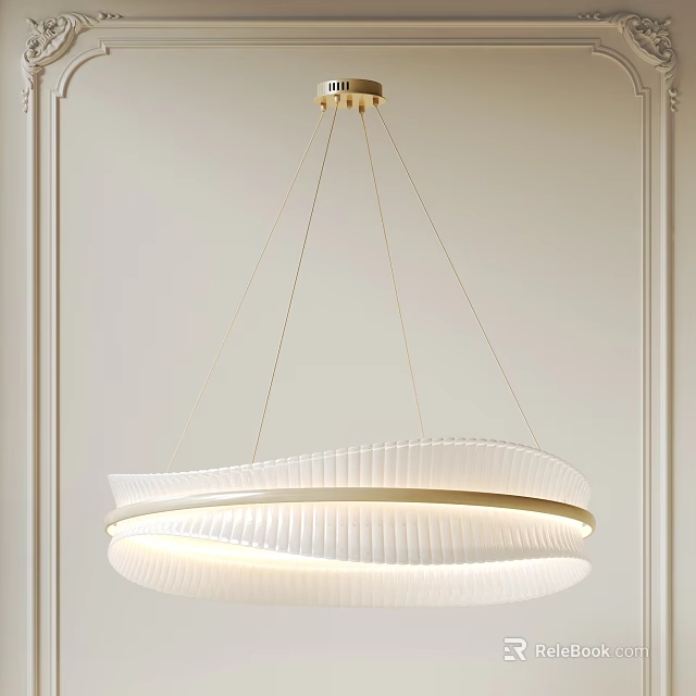 Modern Elegant Pendant Light With Curved Design And Warm Glow For Home Interior Decor 3d model 