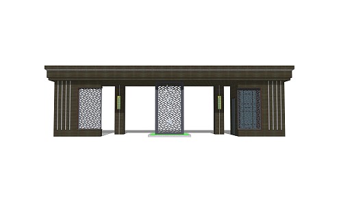 New Chinese-style Gate Entrance 3d model