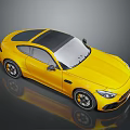 Yellow Sports Car With Modern Streamlined Body Black Roof And Sleek Exterior