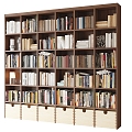 Bookcase, bookshelf, books and periodicals 3d model