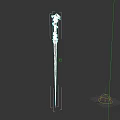 Fantasy Weapon With Decorative Purple Top And Slender White Shaft Design