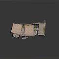 Traditional Stone Buildings With Textured Blocks Flat Roofs And Plant Decorations