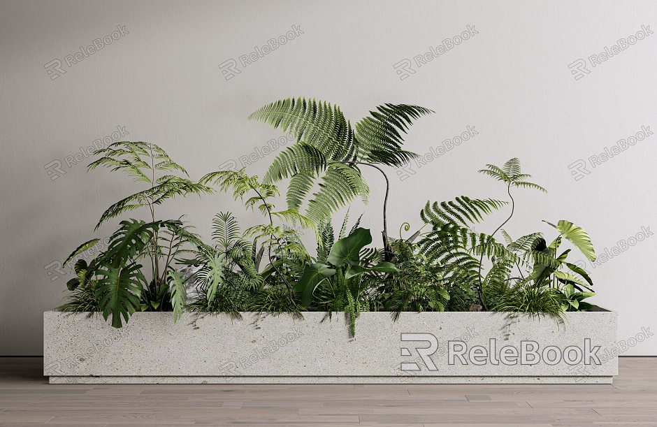 Modern plant green plant flower box plant combination green plant potted landscape sketch model