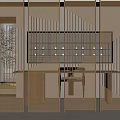 Modern partition metal rattan screen partition 3d model