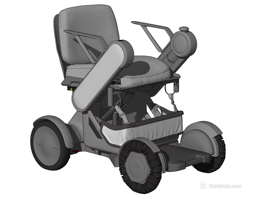 Electric Wheelchair Medical Mobility Aid With Comfortable Seat Adjustable Armrests And Stable Four Wheels 3d model 