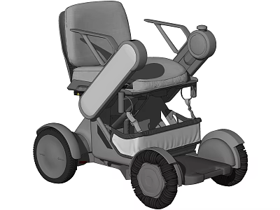 Electric Wheelchair Medical Mobility Aid With Comfortable Seat Adjustable Armrests And Stable Four Wheels 3d model