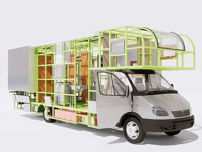 RV Structure RV Interior Display Car 3d model