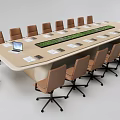 Modern Conference Table and Chair Conference Table 3d model
