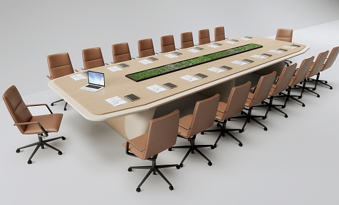 Modern Conference Table and Chair Conference Table 3d model