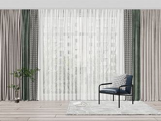 Modern Curtains 3d model