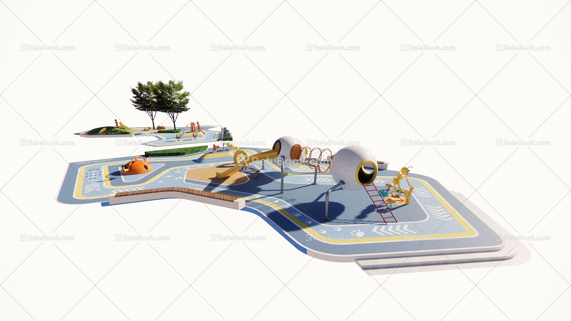 Modern children's play area Ant view Children play facilities model