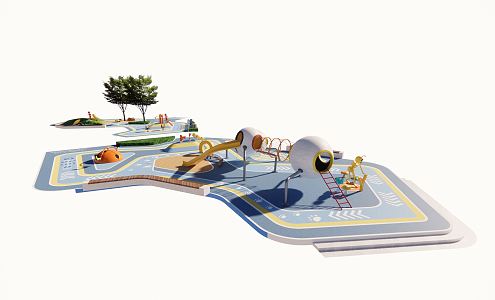 Modern children's play area Ant view Children play facilities 3d model