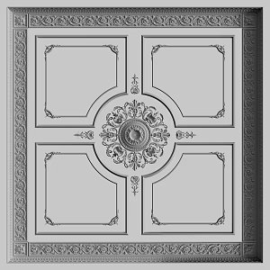 European style plaster line ceiling lamp panel carved line 3d model