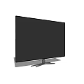 Modern Flat Screen Television With Sleek Black Display And Stable Base Stand