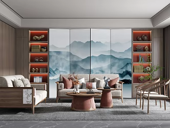 New Chinese Living Room 3d model