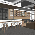 Modern Library Bookstore 3d model