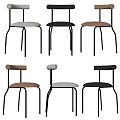 Modern Dining Chairs With White Black Brown Seats And Black Metal Legs