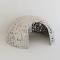 White Dome Shaped Greenhouse With Modern Interlaced Line Structure Design