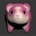 Cute Game Movie Character Pink White Gradient Guinea Pig With White Spots And Black Eyes
