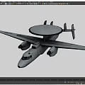 Military Fighter Jet With Circular Radar Dome And Extended Wings Design